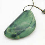 Large Carved New Zealand Nephrite Jade Maori Pendant Necklace Vintage c1970
