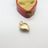 Victorian 9ct Yellow Gold Blue Guilloche Enamel Diamond Set Witches Heart c1860