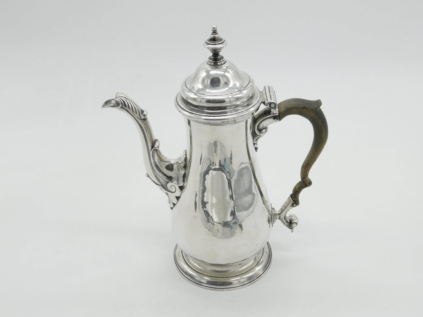 Georgian Sterling Silver Baluster Coffee Pot 1761 London Coventry Crest Antique