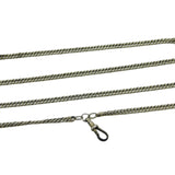 Victorian Sterling Silver Cable Link Long Guard Muff Chain Antique c1860