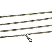 Victorian Sterling Silver Cable Link Long Guard Muff Chain Antique c1860