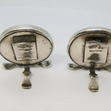Edwardian Pair of Sterling Silver Grouse & Snipe Watercolour Place Settings Antique 1909 Chester