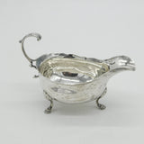 Georgian Sterling Silver Scroll Handle Gravy or Sauce Boat 1767 London Antique