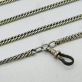 Victorian Sterling Silver Cable Link Long Guard Muff Chain Antique c1860