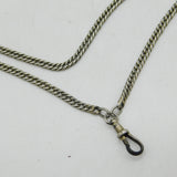 Victorian Sterling Silver Cable Link Long Guard Muff Chain Antique c1860