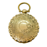 Victorian 9ct Yellow Back & Front Gold Buckle Form Locket Antique c1860