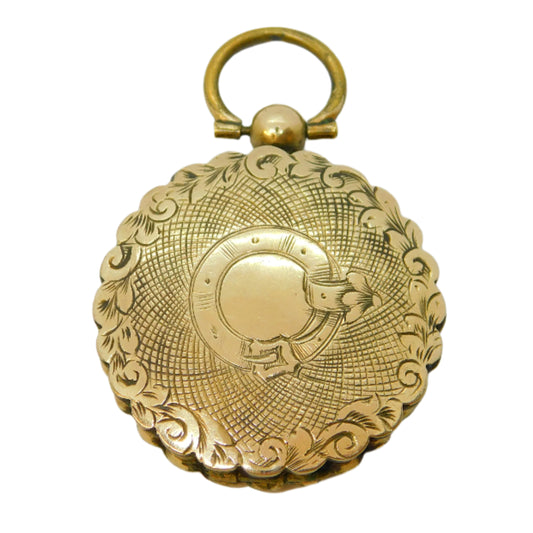 Victorian 9ct Yellow Back & Front Gold Buckle Form Locket Antique c1860