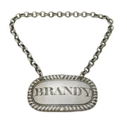 Scottish George III Sterling Silver Brandy Decanter Label Antique Edinburgh