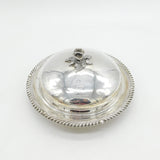 George IV Sterling Silver Crested Muffin Dish & Cover Antique 1830 London