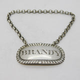 Scottish George III Sterling Silver Brandy Decanter Label Antique Edinburgh