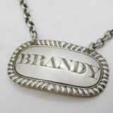 Scottish George III Sterling Silver Brandy Decanter Label Antique Edinburgh