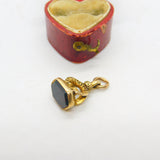 Victorian Small 15ct Yellow Gold & Bloodstone Set Fob Seal Antique c1880
