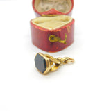 Victorian Small 15ct Yellow Gold & Bloodstone Set Fob Seal Antique c1880