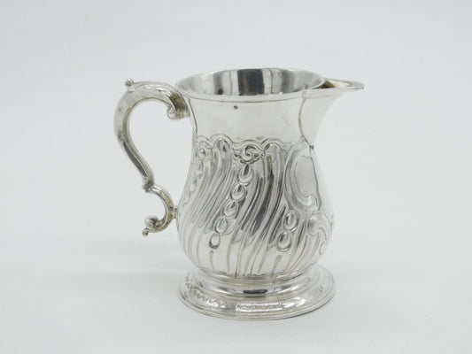 Georgian Sterling Silver Floral Pattern Spouted Tankard 1761 London Antique