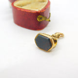 Victorian Small 15ct Yellow Gold & Bloodstone Set Fob Seal Antique c1880