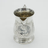 Georgian Sterling Silver Floral Pattern Spouted Tankard 1761 London Antique