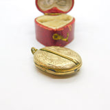 Ivy Leaf and Greek Key Double Locket 9ct Gold Back & Front Pendant Antique