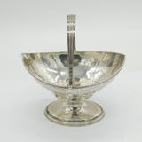 Victorian Sterling Silver Floral Pedestal Sweet Treat Basket Antique 1887