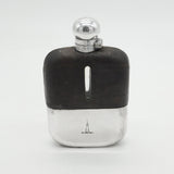 Large Victorian Silver Plated Leather Crested Hip Flask c1890 Dixon & Sons