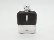 Large Victorian Silver Plated Leather Crested Hip Flask c1890 Dixon & Sons