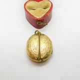 Ivy Leaf and Greek Key Double Locket 9ct Gold Back & Front Pendant Antique