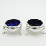 George II Pair of Sterling Silver Salt Cellars Antique 1749 London John Harvey
