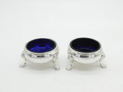 George II Pair of Sterling Silver Salt Cellars Antique 1749 London John Harvey