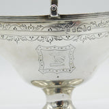 Victorian Sterling Silver Floral Pedestal Sweet Treat Basket Antique 1887