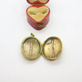 Ivy Leaf and Greek Key Double Locket 9ct Gold Back & Front Pendant Antique