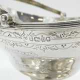 Victorian Sterling Silver Floral Pedestal Sweet Treat Basket Antique 1887