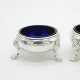 George II Pair of Sterling Silver Salt Cellars Antique 1749 London John Harvey