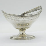 Victorian Sterling Silver Floral Pedestal Sweet Treat Basket Antique 1887