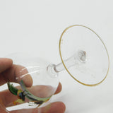 Georgian Polychrome Painted Glass Cock Fighting Interest Wine Glass Antique