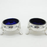 George II Pair of Sterling Silver Salt Cellars Antique 1749 London John Harvey