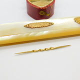 French 18ct Gold Mother Of Pearl Palais Royal Toothpick Holder Georgian c1790