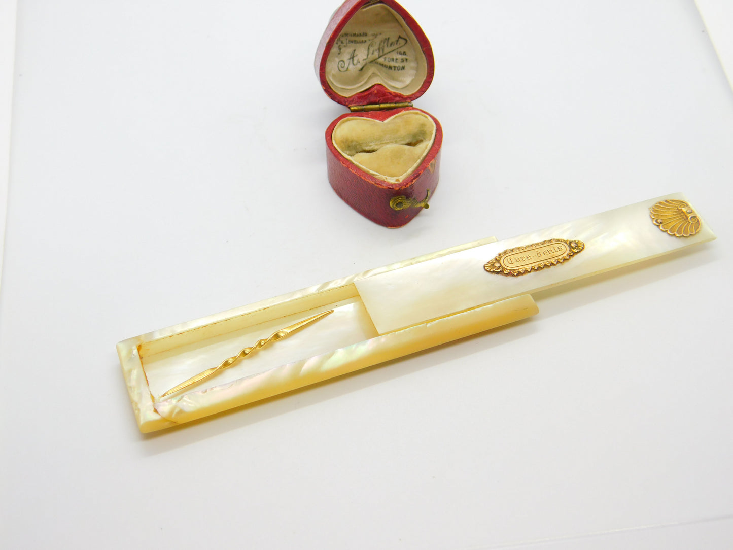 French 18ct Gold Mother Of Pearl Palais Royal Toothpick Holder Georgian c1790