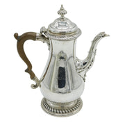 George III Sterling Silver Baluster Coffee Pot Lion Crest Antique 1764 London