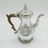 George III Sterling Silver Baluster Coffee Pot Lion Crest Antique 1764 London