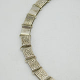 Victorian Sterling Silver Floral Sweetheart Locket Collar Necklace Antique 1885 Birmingham