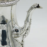 George III Sterling Silver Baluster Coffee Pot Lion Crest Antique 1764 London