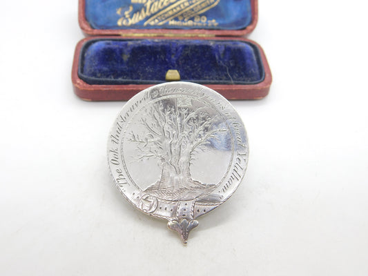 Victorian Sterling Silver 'The Great Oak of Great Yeldham' Brooch c1900 Antique