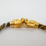Ancient 18ct Gold Mixed Metal Mythic Beast Form Bangle Bracelet Byzantine