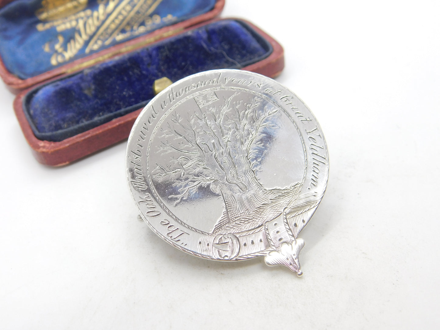 Victorian Sterling Silver 'The Great Oak of Great Yeldham' Brooch c1900 Antique