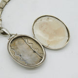 Victorian Sterling Silver Floral Sweetheart Locket Collar Necklace Antique 1885 Birmingham