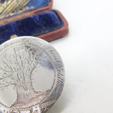 Victorian Sterling Silver 'The Great Oak of Great Yeldham' Brooch c1900 Antique