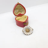 Danish Sterling Silver Gilt & Enamel Bernard Hertz Daisy Flower Brooch c1950