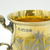 Sterling Silver Gilded Trophy Cup Aesthetic Floral Detail 1961 London Vintage