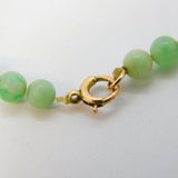 19th Century 9ct Gold Carved Green Jade Graduated Bead Necklace Antique c1860