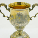 Sterling Silver Gilded Trophy Cup Aesthetic Floral Detail 1961 London Vintage