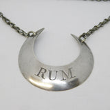 George III Sterling Silver Crescent Form Rum Decanter Label Antique 1806 Birmingham